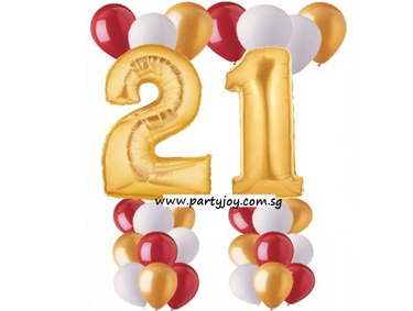 21st Gold Birthday Balloon Value Package